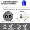 Konideke 24 Inch T12 Fluorescent Tube Light Bulb 20 Watt Cool White, F20T12/CW 4100K Replacement for F20T12/CW/ALTO, F20T12/CW/ECO, F20T12/SP41/ECO G13 Base 1200 Lumens 4 Counts