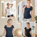 3 Pack Women Maternity T-Shirts Yoga Short Sleeve Side Ruched Tees Athletic Casual Tops Workout Pregnant Clothes (XL)