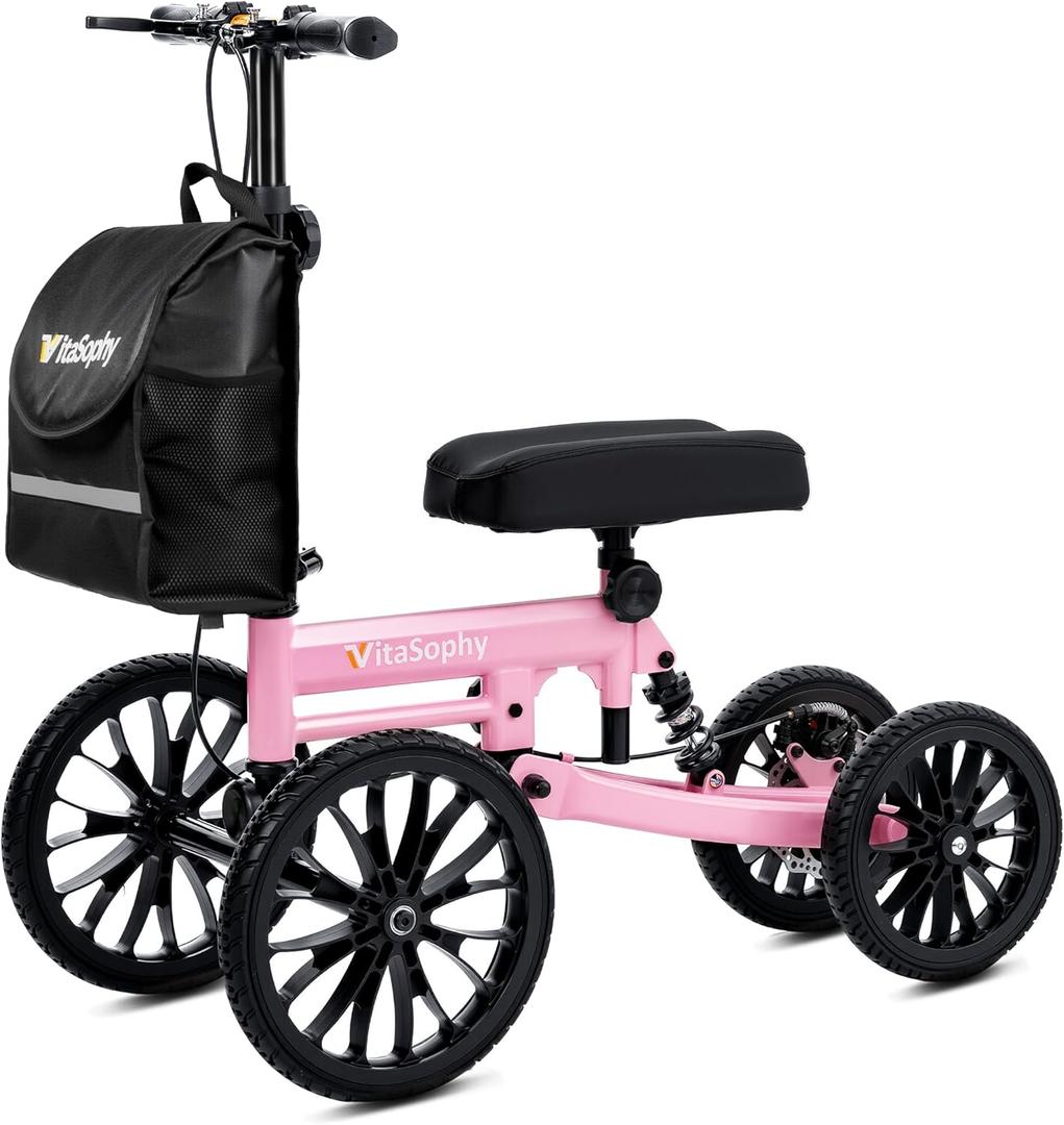 All Terrain Knee Scooter with Disc Brakes, Steerable Knee