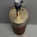 Stylecraft Natural Leather and Gold Table Lamp