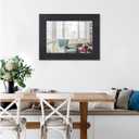 Black Vintage Rustic Wood Framed Wall Mirror Farmhouse Rectanglular Antique Decor Hanging Mirror for Bathroom Bedroom Living Room Entryway Large 20"x16"