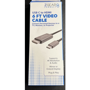 ZGEAR Connect USB C to HDMI 6 FT Video Cable
