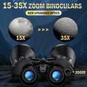 High Powered Binoculars 15-35x70 Zoom for Adults, Long Range Military Binoculars for Bird Watching Hunting Travel Concerts, Astronomy Binoculars with BAK4 Prism & FMC Lens