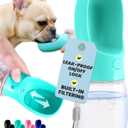 MalsiPree Dog Water Bottle Dispenser - 12 oz Blue - Leak-Proof Lock & One-Hand Operation - Dog Water Bowl Dispenser - Pet Travel Bottle with Built-in Bowl for Trail Hiking, Park Visit & Beach Days