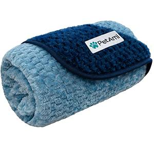 PetAmi Waterproof Dog Blanket, Leakproof Puppy Blanket for Small Medium Dogs, Furniture Sofa Couch Cover Protector, Fleece Pet Throw Indoor Cat Kitten, Reversible Washable Soft Plush, 24x32 Navy Blue