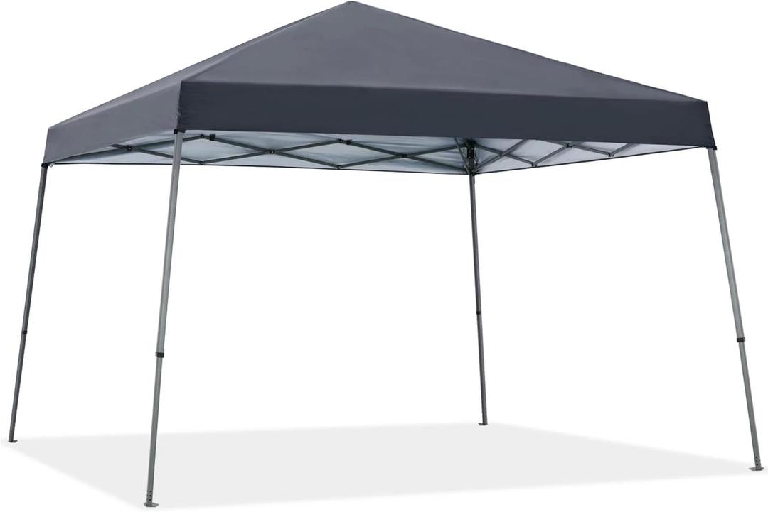 Canopy-10x10 Pop Up Canopy Tent, Easy Set Up Folding Shelter w/100 Square Feet of Shade, Suitable Yard, Poolside, Gray (10FT)