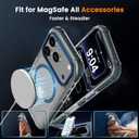 DEERLAMN Strong Magnetic Case for iPhone 17 Pro 6.3-Inch,[Compatible with Magsafe][Military Grade Drop Protection] Clear Slim Shockproof Protective Phone Cover-Transparent+Blue