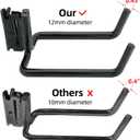 4 Pack E-Track Heavy Duty Shovel Hanger for Store Long Handled Tools ,Large Steel Tool Double J Hook, Tool Hanger | E Track Accessories for Enclosed Trailer or Trucks（Black）