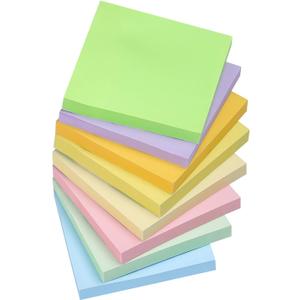 Vanpad Sticky Notes 3x3 Inches,Light Colors Self-Stick Pads, Easy to Post for Home, Office, Notebook, 16 Pads/Pack