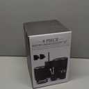 Boperzi Bathroom Accessories Set Complete: 8pc Bathroom Accessory Set with Trash Can 2pc for Floor/Counter, Toilet Brush, Soap Dispenser, Toothbrush Holder, Adhesive Hook, Grey Modern Bathroom Set (Dark Gray)