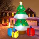 Lumiwind 10FT Giant Inflatable Christmastree Decorations, Blow Up Yard Decoration with Built-in LED Lights Star Treetop and Colorful Candy Xmas Indoor Outdoor/Outside Décor for Lawn Holiday Party