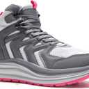 Women's Orthopedic Mid Trekking Hiking Boots: Comfortable Plantar Fasciitis Ankle Support Workout Walking Running Shoes, Orthotic Work Sport Waterproof Trail Sneakers for Feet and Heel Pain Relief (Gray)