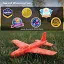 Airplane Toy Foam Glider Plane for Kids - Christmass Gifts for Grandkids - Kids Stocking Stuffers for Boys & Girls - Outdoor Toys & Fun Flying Gliders Easy Throwing Air Planes - Gifts for Age 4 5 6 7+ (Red)