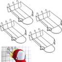 Yaocom 4 Pcs Gridwall Hat Display Rack, Metal Wire Retail Display Shelves Gridwall Organizer Accessories for Grid Panel Displaying Baseball Hats for Home Commercial, Black