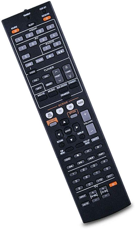 Replaced Remote Control Compatible for Yamaha RX-V367 YHT-393 HTR-2064 YHT-497BL RX-V467 YHT-693BL HTR-4065 RX-V573BL RXV465BL YHT497 HTR4064 YHT693 RXV567BL YHT893 RXV573 Audio Video AV Receiver
