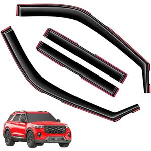 in-Channel Window Visors Rain Guards FIT Ford Explorer 2020-2025 (2020-2025)  4-Piece in-Channel Dark-Smoke Polycarbonate Vent Deflectors