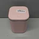 Mini Desk Trash Can with Lid, 0.5 Gallon/2 L Plastic Tiny Countertop Waste Basket, Pink