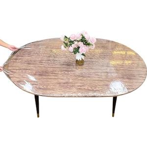 LIBERECOO Oval Clear Fitted Vinyl Tablecloth  Fits 48 x 72 Inch Oval Tables Only  Heavy Duty Elasticized Table Cover Elastic Edged Plastic Tablecloths Protector