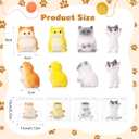 4 Pcs Fat Taba Cat Pinch Kit Cute Soft Fidget Squeeze Stress Relief Kawaii Funny Taba Kitten Ideal Memorial Gift for Cat Lovers Adult Fun