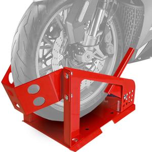 Motorcycle Wheel Chock, Motorcycle Stand Up to 1800 Lbs, Wide Range Less Than 6 Inch, 12 Holes Support Adjustable Front Tire Stand Chocks for Most Motorcycle