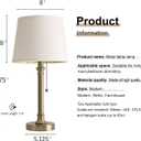 Oneach 19.5 Warm Gold Table Lamps Set of 2, Pull Chain Switch Bedside Table Lamps, Modern Nightstand Lamp with Linen Shade, Small Desk Lamp for Living Room, Bedroom, Home Office, Nursery
