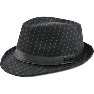 Unisex Classic Manhattan Structured Gangster Trilby Fedora Hat (One Size, Black)