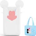 Silicone Phone Holder Compatible with Bogg Bag, Cute Ears Design Phone Case Holder Attachment for All Bogg Bags and Beach Bag Accessory, Bogg Bag Charms for Beach Totes, Bogg Bag Accessories, White