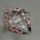 Halloween Headband for Women - White Knotted Hair Band with Pumpkin Bat Graveyard Patterns, Funny Headbands for Trick-or-treat, Halloween Party Hair Accessories for Spooky Festival Costume 1Pcs