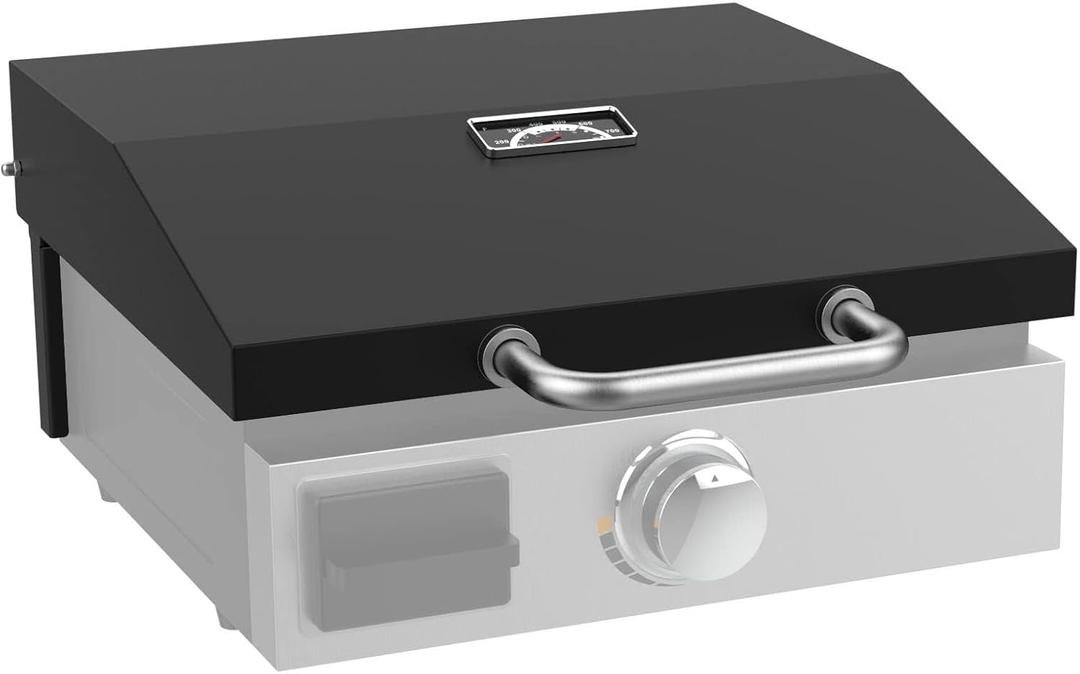 Hinged Lid for Blackstone Griddle Hard Cover Lid 17 inch, Hood for Blackstone Accessories 17 inch Grill Griddle w/Front Grease Catcher, 17'' Table Top Griddle 5010