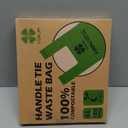 YORJA 1.6 Gallon Tie Handles Compost Trash Bags 120 Food Scrap Bags, Compostable Kitchen Waste Bags with Europe EN13432 & ASTM D6400 Certified