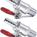 HZFJ NPT 1/4 to 5/16 Hose Barb Straight Through Forged Brass Micro-Cut Ball Valve (Check Valve, 5/16 Hose barb 2PCS)
