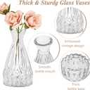 Set of 40 Glass Bud Vases, Small Clear Glass Vases in Bulk, Mini Vintage Embossed Flower Vase for Wedding, Centerpieces, Birthday Party, Home Table Decorations, Baby Shower (Clear)