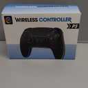 GlowPlayX Wireless Gaming Controller Compatible with PS-5 Console/Pro/PC/Mac/iOS/Android/Steam Deck, Gamepad with RGB Lighting/Hall Effect Joystick/Dual Vibration/Turbo/Headset Jack/1500 mAh Battery (Black)