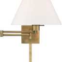 Livex Lighting 40039-91 1-Light Swing Arm Wall Light, Brushed Nickel, 13"W x 12"H