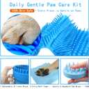 Dog Paw Cleaner Kit for L/XL Dogs - Quick Clean No Full Bath, 2-in-1 Paw Wash Cup with Detachable Silicone Brush Head, Includes Bath Brush & 3 Absorbent Towels, Blue