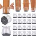 BUMACO Chair Leg Floor Protectors Chair Leg Protectors for Hardwood Floors Silicone Pads Covers to Protect Floors Clear-20 Pcs Universal S (15/16" to 1-5/16")