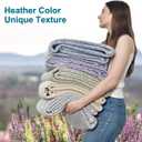 KAWAHOME Summer Sweatshirt Blanket Queen Size for Bed-Lightweight Breathable Blankets, Soft Thin Knit Jersey Blanket for Hot Sleepers, 90 X 90 Inches, Heather Brown