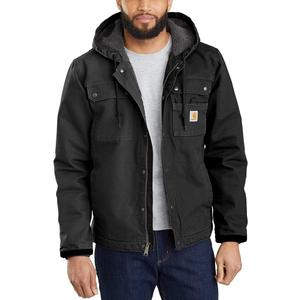 Carhartt Men's Relaxed Fit Washed Duck Sherpa-Lined Utility Jacket (4X-Large, Black)