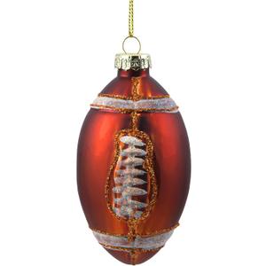Joiedomi Christmas Football Glass Small Ornament, Sports Ball Glass Blown Mini Ornament, Boys Sports Decorations for Xmas Gift Holiday Party Favor Indoor Decoration
