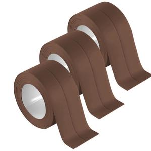 3 Rolls Self-Adhesive Caulk Tape - Waterproof Peel and Stick Sealing Strip (1.5"x10.5 Ft, Brown) for Bathtub, Shower, Sink, Toilet Edge Protector & Kitchen Countertop - No Mess Alternative to Caulking