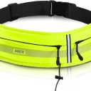MIER Running Belt for Men Women Slim Fanny Pack Phone Holder Jogging Pouch with Marathon Bib Clip Runner Waist Pack for Walking Cycling for Keys, Cards & Essentials (Neon Yellow)