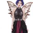 Fairy Wings for Adults Women 31.5"x29.5" Fairy Costume Set Large Butterfly Wings for Halloween Party (Brown)