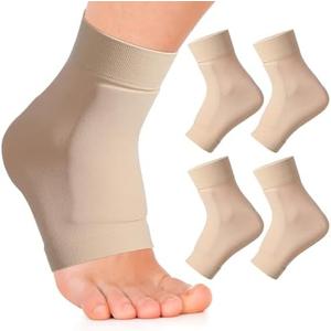 Nuanchu 2 Pairs Padded Skate Socks Ice Skating Protection Socks Lace Bite Gel Pads Ankle Malleolar Sleeves Protection Guards for Front Foot Shin Achilles Tendon Heel