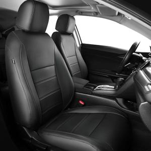 Seat Covers for Honda Civic Sedan 2022-2024 Touring &2025 2026 Hybrid Sport Touring, Faux Leather Black Leather Car Seats Cover Full Set for car - Rear Row 60/40 Split Bench