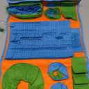 Vivifying Snuffle Mat for Dogs, Interactive Dog Puzzle Toy for Boredom and Mental Stimulation, Enrichment Feeding Game Sniff Mat Helps Slow Eating and Keep Busy (Blue Green Orange)