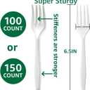 100% Compostable No Plastic Knives Forks Spoons Utensils, The Heavyweight Heavy Duty Flatware is Eco Friendly Products for Lounge Party Wedding BBQ Picnic Camping.