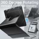 JETech Rotating Case for iPad 9/8/7 (10.2-Inch, 2021/2020/2019 Model, 9th/8th/7th Generation) with Pencil Holder, 360 Degree Rotation PU Leather Folio Protective Cover (Black)