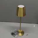 Bloomingville Metal LED Rechargeable Table Lamp with Touch Sensor, Brushed Brass Finish