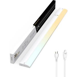 Under Cabinet Lighting Hardwired & Plug-in, 30 inch 3CCT with Triac Dimmable, Linkable Under Counter Lights for Kitchen,with Power Cord and Linked Cord, CRI 97, 120V,20W,1700Lm, White