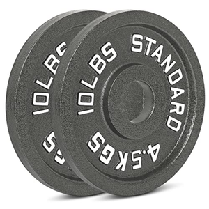 Cast Iron Olympic Weight Plates – Free Weights with 2-inch Hole & Anti-Rust Hammertone Finish - Ideal for Strength Training, Crossfit Equipment & Home Gym Set – Sold in Pairs - 4 Pack-10Lb